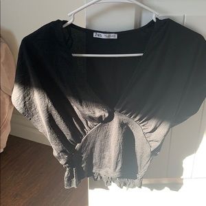 Zara cropped shirt